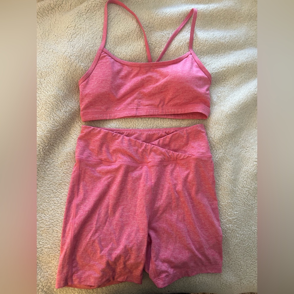 Roxy Two Piece Biker Short/Sports Bra Set